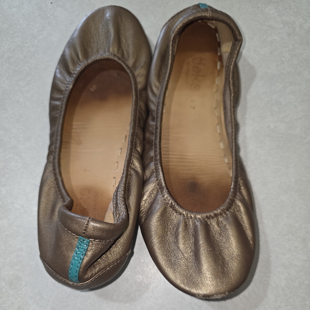 Teal and Bronze Women's Ballet Flats